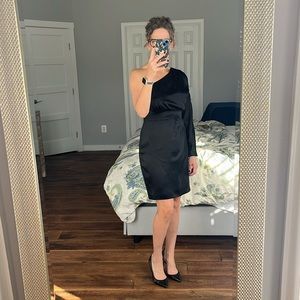 Trina Turk open shoulder black dress, size 2